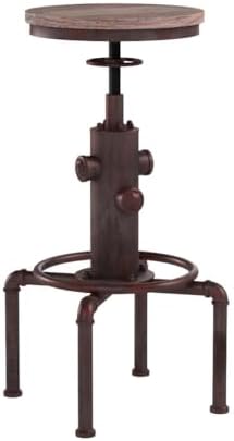 Topower Antique Vintage Industrial Barstool Solid Wood Water Pipe Fire Hydran...