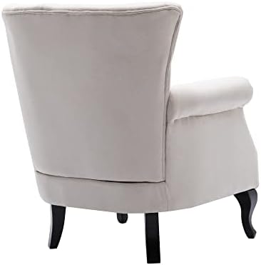 Mid Century Modern Accent Chair Upholstered Armchair Comfy Linen Fabric Singl...