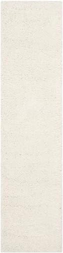 SAFAVIEH Milan Shag Collection Runner Rug - 2' x 6', Ivory, Solid Des...