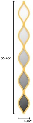 Yulejo 6 Pcs Acrylic Teardrop Mirror Wall Decor, Boho Wall Art, Gold Edge