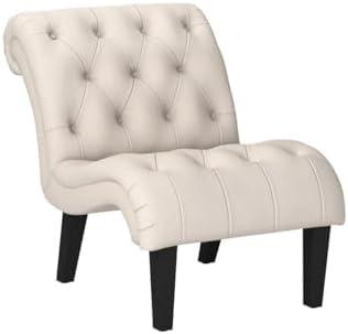Mid Century Modern Accent Chair, Upholstered Button Tufted Chair