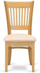 East West Furniture VAC-OAK-C Vancouver Dining Chairs - Linen Fabric Upholste...