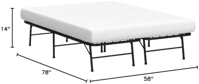 Linenspa 14 Inch Folding Metal Platform Bed Frame, Steel, Queen Size