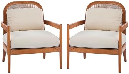 Christopher Knight Home Nadine Accent Chairs Set of 2, Wooden Club Chair, Rat...