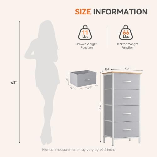 Sweetcrispy 4 Storage Drawer Dresser, Storage Cabinet, Clothes Organizer