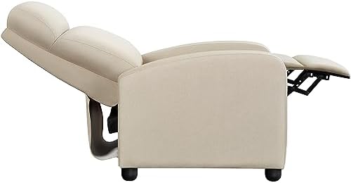 Topeakmart Fabric Recliner Chair Home Theater Seating with Footrest Beige