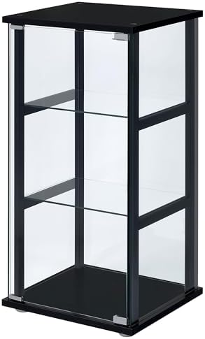 Coaster Home Furnishings Cyclamen 34-inch 3-Tier Clear Tempered Glass Curio C...