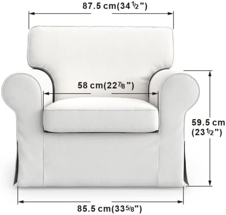 MASTERS OF COVERS Ektorp Armchair Cover for IKEA Ektorp Chair-Dark Ocean