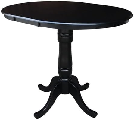International Concepts 36-Inch Round Top Pedestal Table with 12-Inch Leaf, 36...
