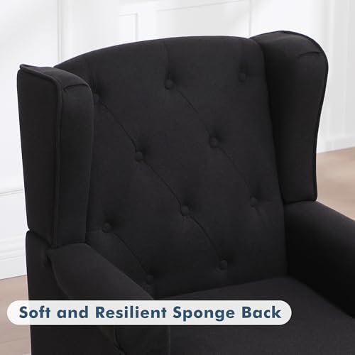Accent Chair for Living Room, Mid Century Modern Upholstered Armchair, Wingba...