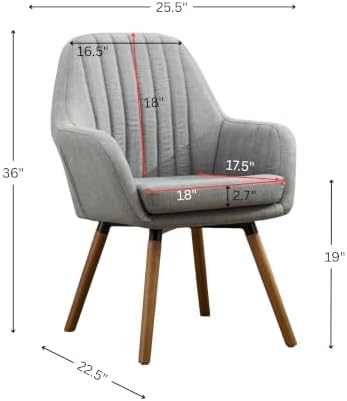 Roundhill Furniture Tuchico Contemporary Fabric Accent Chair,Arm Rest, Gray