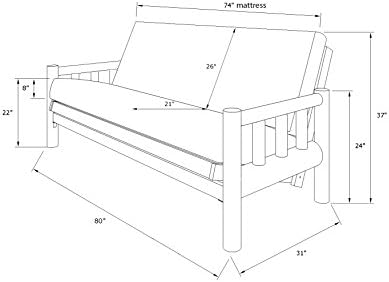 Kodiak Futons Convertible Lodge Futon Frame in Natural Finish