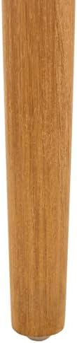 SAFAVIEH Home Collection Munro Natural Teak Wood/Light Honey Leather Woven Ac...