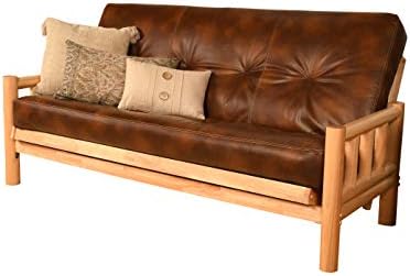 Kodiak Futons Lodge Futon in Natural Finish, Oregon Trail Saddle