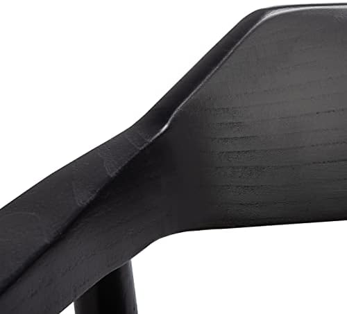 SAFAVIEH Munro Lther Wood Accent Chair, 20" Seat Mid-Century Black ACH1005B