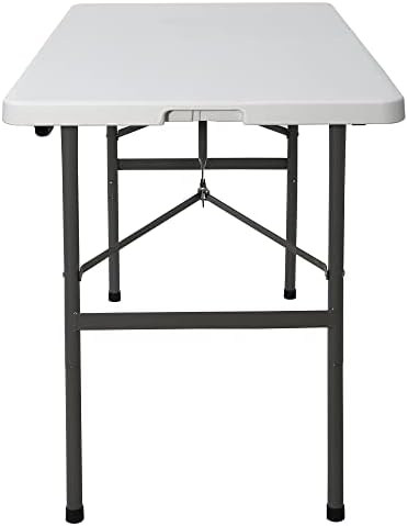 SUPER DEAL Portable 4 Foot Plastic Folding Table, Small Indoor Outdoor Heavy ...