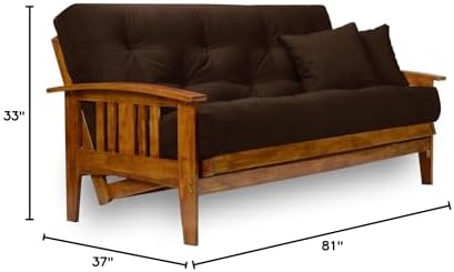 Nirvana Futons Westfield Futon Set - Full Size, Frame, 8" Mattress, Micr...
