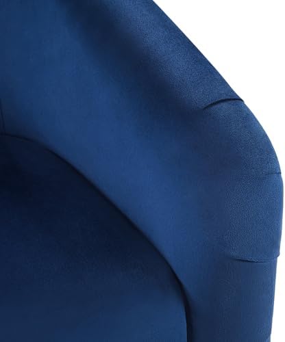 Yaheetech Small 25.5in Wide Velvet Barrel Accent Chair Bedroom, Navy Blue