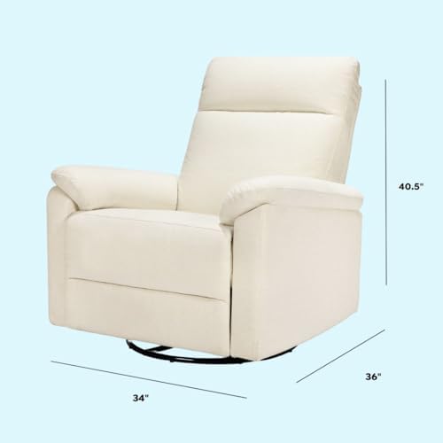 Davinci Suzy Swivel Recliner in Vanilla, GREENGUARD Gold & CertiPUR-US® C...