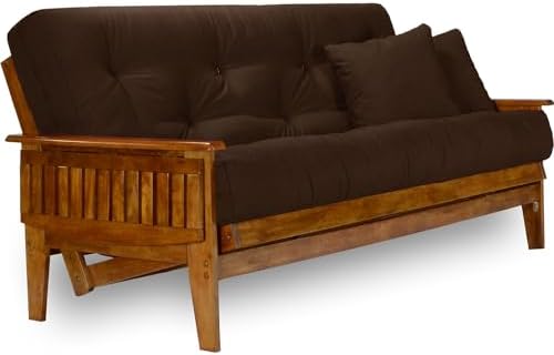Nirvana Futons Eastridge Futon Set - Full Size, Frame, 8" Mattress, Micr...