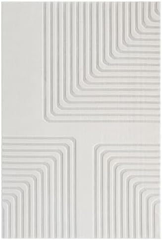 LUXE WEAVERS Mid Century Modern Geometric Cream 8x10 Area Rug