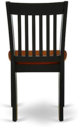 East West Furniture NFC-BCH-W Norfolk Dining Chairs - Slat Back Wood Seat Kit...