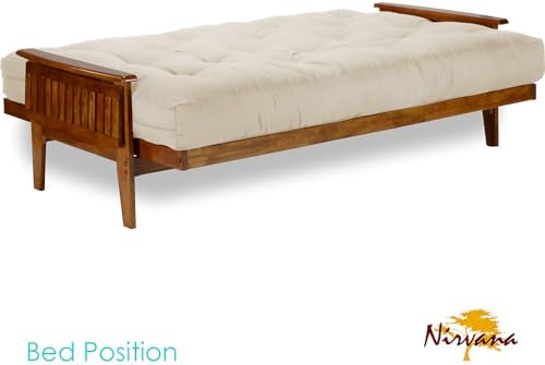 Eastridge Futon Set - Full Size, Frame, 8" Mattress, Twill Ivory Cover