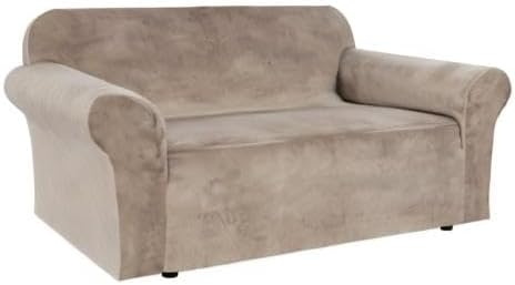 H.VERSAILTEX Stretch Velvet Loveseat Covers for 2 Cushion Couch Covers for Li...