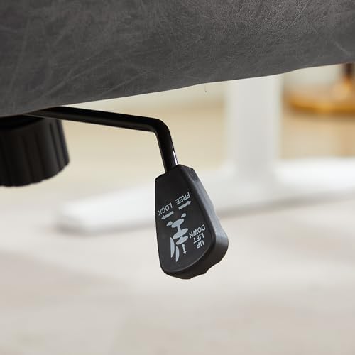 YITAI Adjustable Home Office Desk Chair with Comfy Square Mid-Back, Faux Leat...