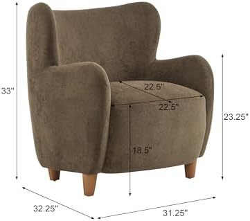 Christopher Knight Home Auden Wingback Accent Chair, Fabric Club Chair, Velve...