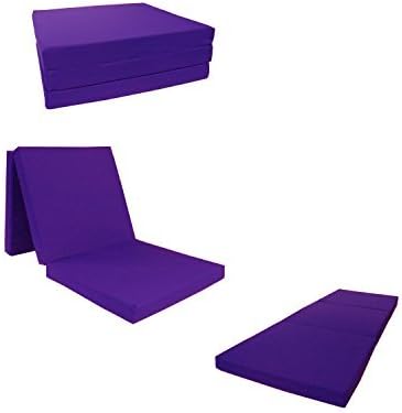 D&D Futon Furniture Trifold Foam Beds, Floor Tri-Fold Bed, Foldable Shiki...