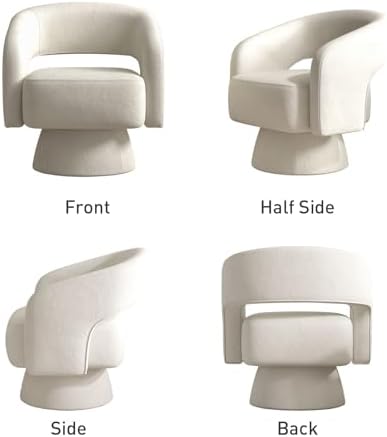 Bonzy Home Swivel Barrel Chair, Set of 2 Velvet Accent Armchair 360 Degree Sw...