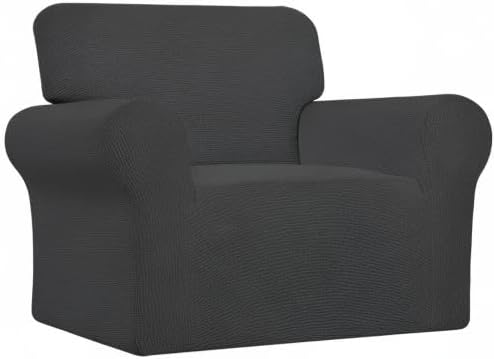 Easy-Going Stretch Oversized Chair Slipcover with Arm Washable Dark Gray