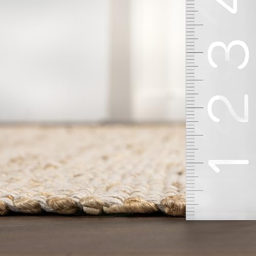 nuLOOM Elfriede Natural Solid Flatweave Area Rug, 4' x 6'