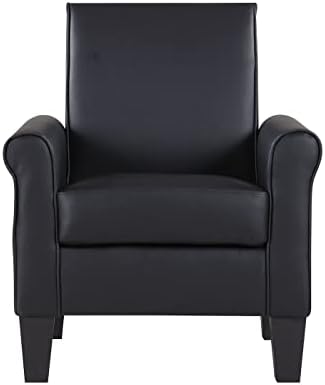 Modern Faux Leather Accent Chair, Upholstered Living Room Armchairs Comfy Sin...