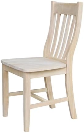 IC International Concepts Set of 2 Cafe Solid Wood Chairs, Unfinished