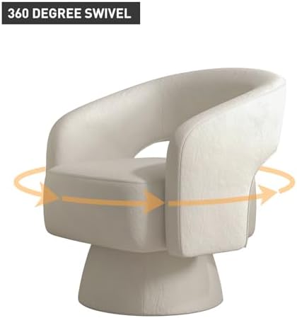 Bonzy Home Swivel Barrel Chair, Set of 2 Velvet Accent Armchair 360 Degree Sw...