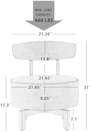 Swivel Accent Chair Living Room Vanity Chair with Back, Sand Gray