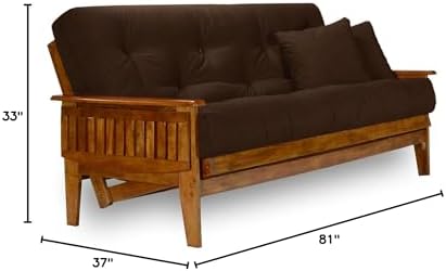 Nirvana Futons Eastridge Futon Set - Full Size, Frame, 8" Mattress, Micr...