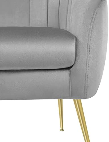 Yaheetech Barrel Accent Chair, Modern Cozy Vanity Chair, Gray