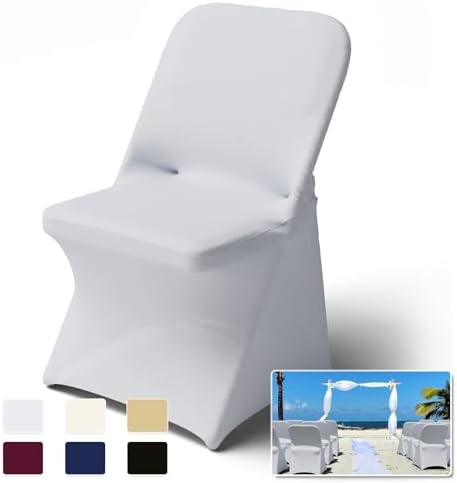 Trlyc White Spandex Chair Covers 100 Pcs for Wedding Party