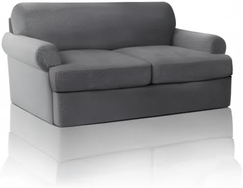 PrinceDeco T Cushion Loveseat Slipcover 3 Pieces Sofa Covers for T Cushion So...