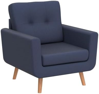 Tbfit Linen Fabric Single Sofa, Accent Chair, Mid Century Modern Armchair for...