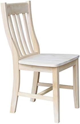 IC International Concepts Set of 2 Cafe Solid Wood Chairs, Unfinished