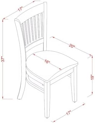 East West Furniture VAC-OAK-C Vancouver Dining Chairs - Linen Fabric Upholste...