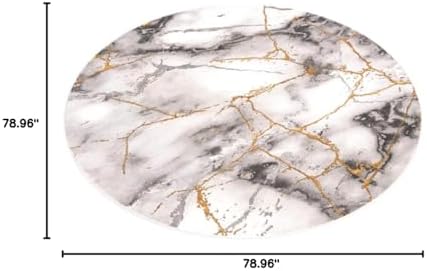 SAFAVIEH Craft Round Rug 6'7", Modern Grey & Gold CFT877F