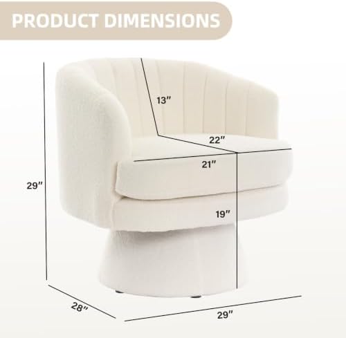 CANMOV Swivel Accent Chair with Armrest, Modern 360 Degree Swivel Barrel Chai...