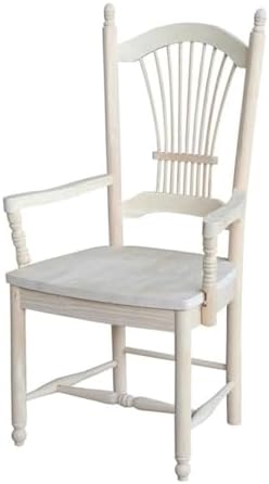 IC International Concepts, SheafBack Arm Chair, 225lbs wt capacity, Solid Rea...