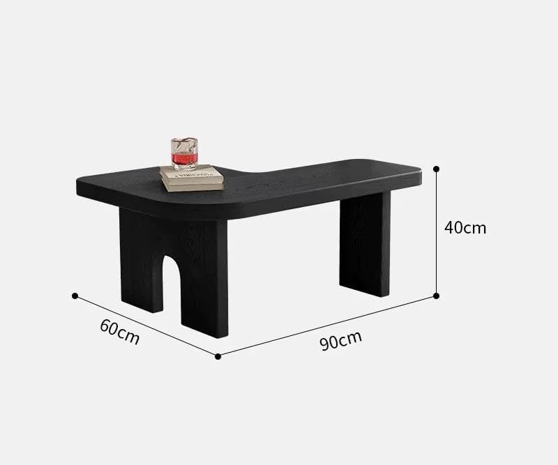 53.15" Antique Black Wood Nesting Coffee Table Set | 70.86 Inch Extended...