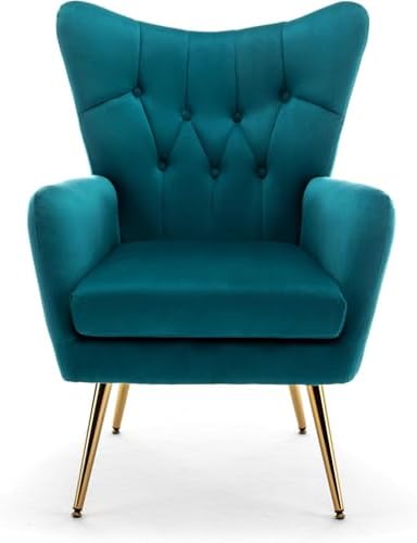 Container Furniture Direct Modern Chic Mid-Century Velvet Accent Armchair for...